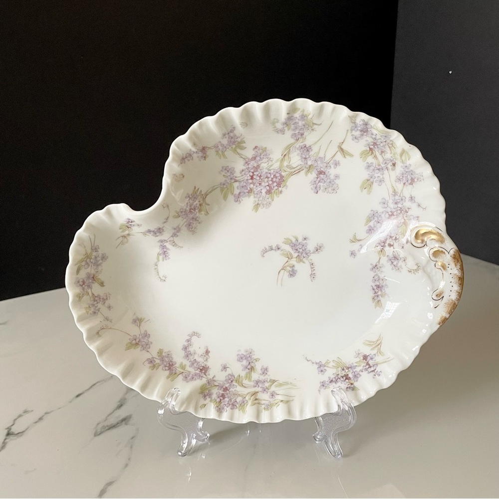 Haviland Limoges Purple Flower Serving Dish